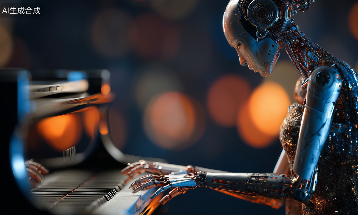 Conceptual photo of a robot playing piano Photo: VCG