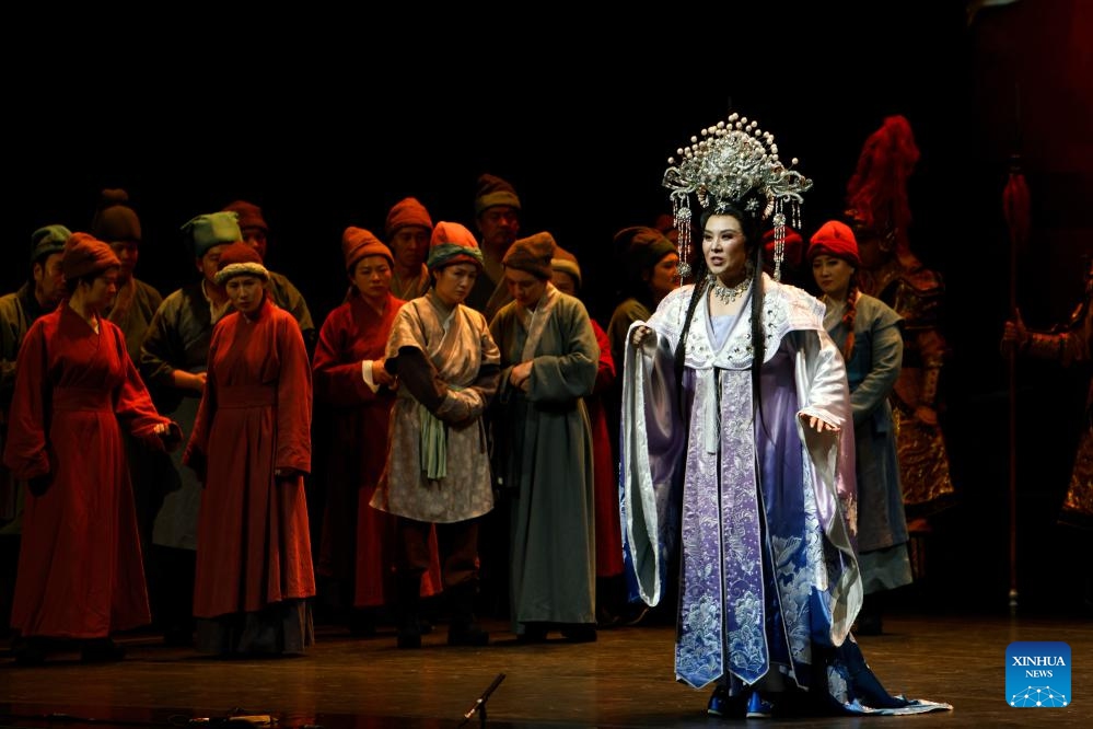 Artists of China National Opera House perform in the Turandot opera at Palace Hall in Bucharest, Romania, June 15, 2026. (Photo: Xinhua)