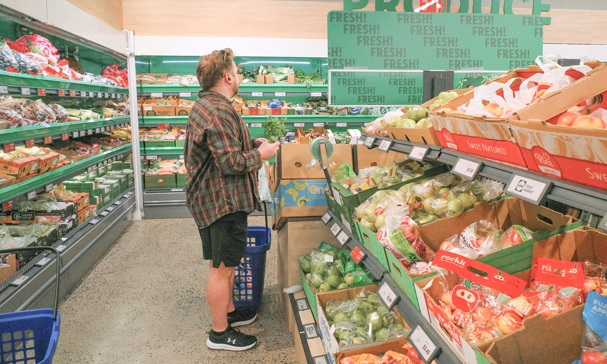 A customer shops at a supermarket in the Crown Heights neighborhood of the Brooklyn borough in New York City, the US on May 1, 2026. Photo: VCG