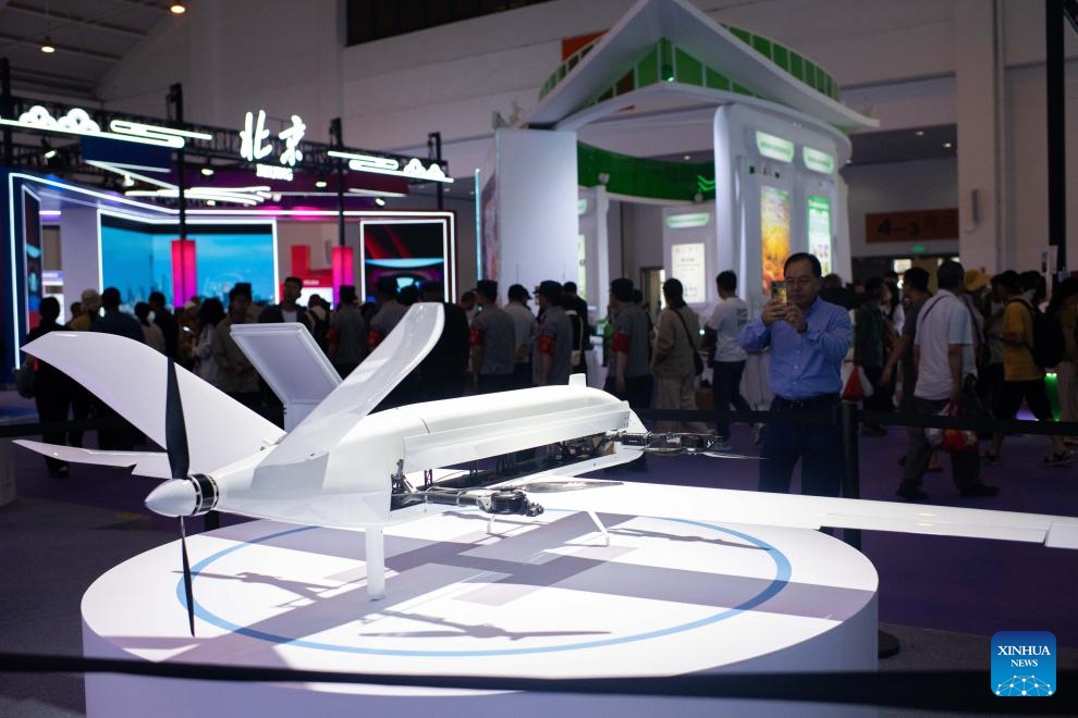 A drone is seen at the 10th China-South Asia Expo in Kunming, southwest China's Yunnan Province, June 16, 2026. The 10th China-South Asia Expo concluded here on Tuesday. The six-day event has attracted participants from 68 countries, regions and international organizations. (Xinhua/Jiang Wenyao)