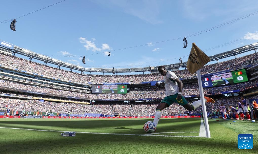 El Hadji Malick Diouf of Senegal competes during the group I match between France and Senegal at the 2026 FIFA World Cup at New York New Jersey Stadium in New York, the United States, June 16, 2026. (Xinhua/Cao Can)
