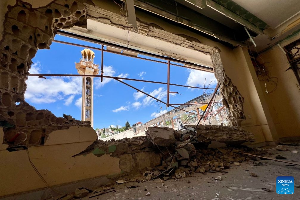 Photo taken on June 18, 2026 shows the aftermath of Israeli attacks on residential areas in Nabatieh, southern Lebanon. (Photo: Xinhua)
