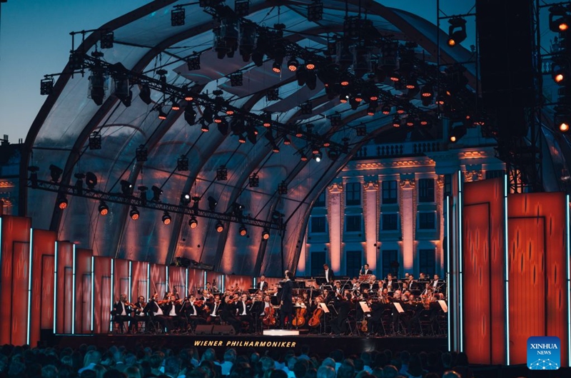 This photo taken on June 19, 2026 shows a view of the Summer Night Concert 2026 presented by the Vienna Philharmonic Orchestra in Vienna, Austria. (Niklas Schnaubelt/The Vienna Philharmonic Orchestra/Handout via Xinhua)
