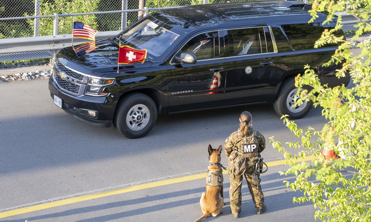 A convoy carrying US Vice President JD Vance arrives at the Burgenstock resort in Obbuergen, Switzerland, on June 21, 2026. Photo: VCG