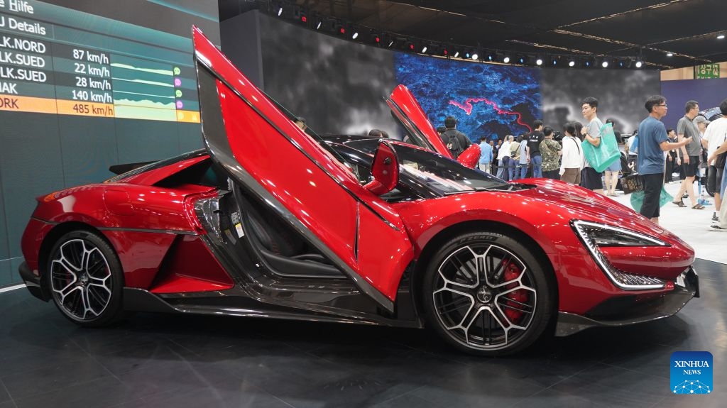 This photo taken on June 27, 2026 shows a YANGWANG vehicle on display during the Busan International Mobility Show 2026 (BIMOS 2026) in Busan, South Korea. The BIMOS 2026 runs from June 26 to July 5 this year. (Photo by Sun Yiran/Xinhua)

