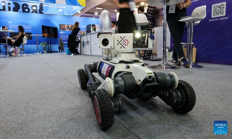 An exhibit is displayed at the VivaTech technology startups and innovation fair in Paris, France, June 20, 2026. The fair concluded in Paris on Saturday. (Xinhua/Wu Huiwo)

