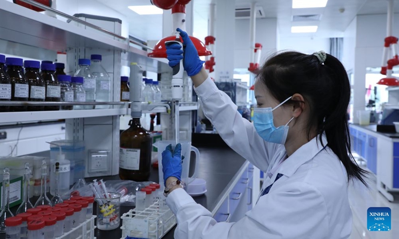 An employee works at Hebei Chenguang Detection Technology Service Co., Ltd. in Handan, north China's Hebei Province, on June 26, 2026.