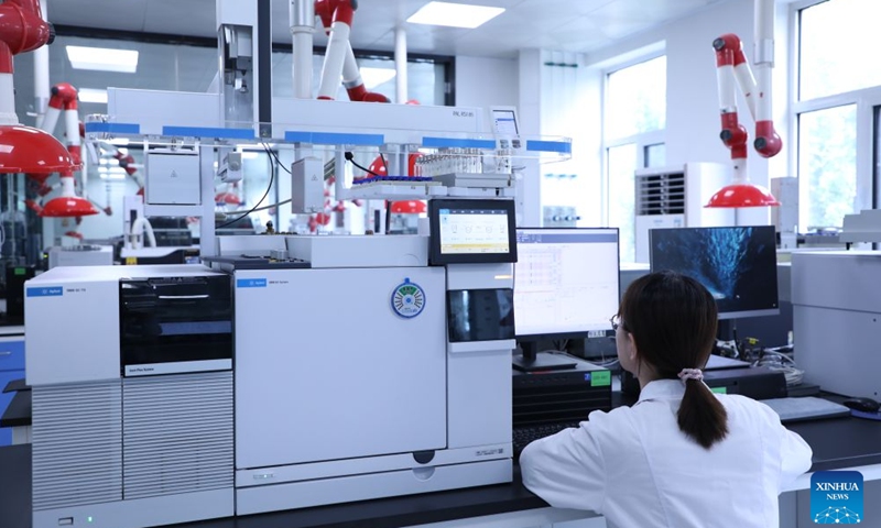 An employee works at Hebei Chenguang Detection Technology Service Co., Ltd. in Handan, north China's Hebei Province, on June 26, 2026. 