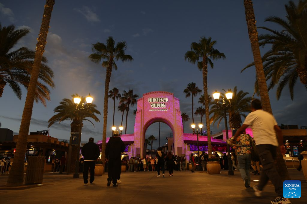 People visit Universal Studios Hollywood, one of the places holding the 2026 Halloween Horror Nights, in Los Angeles, California, the United States, on Sept. 5, 2026. The event opened on Sept. 3 this year and will run on select nights until Nov. 1, 2026. (Photo by Zeng Hui/Xinhua)