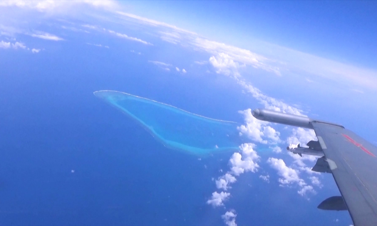 Chinese People's Liberation Army (PLA) Southern Theater Command conducted naval and air force patrols in the territorial waters and airspace of China's Huangyan Dao and the surrounding maritime and air areas on March 29, 2026. Photo: VCG