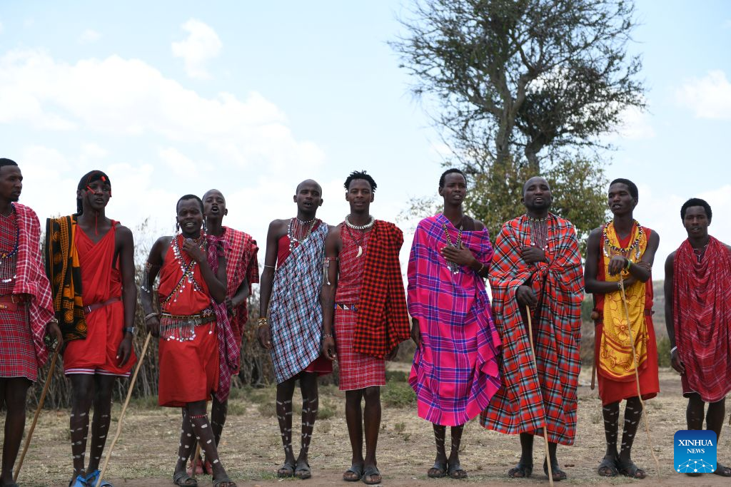Maasai villagers perform traditional dance at a village around the Maasai Mara National Reserve in Narok, Kenya, on Aug. 12, 2026.

The Maasai, one of the major tribes in Kenya, are still living a nomadic lifestyle. As local tourism develops, Maasai people have opened their villages to tourists to increase their income. (Xinhua/Liu Qiong)