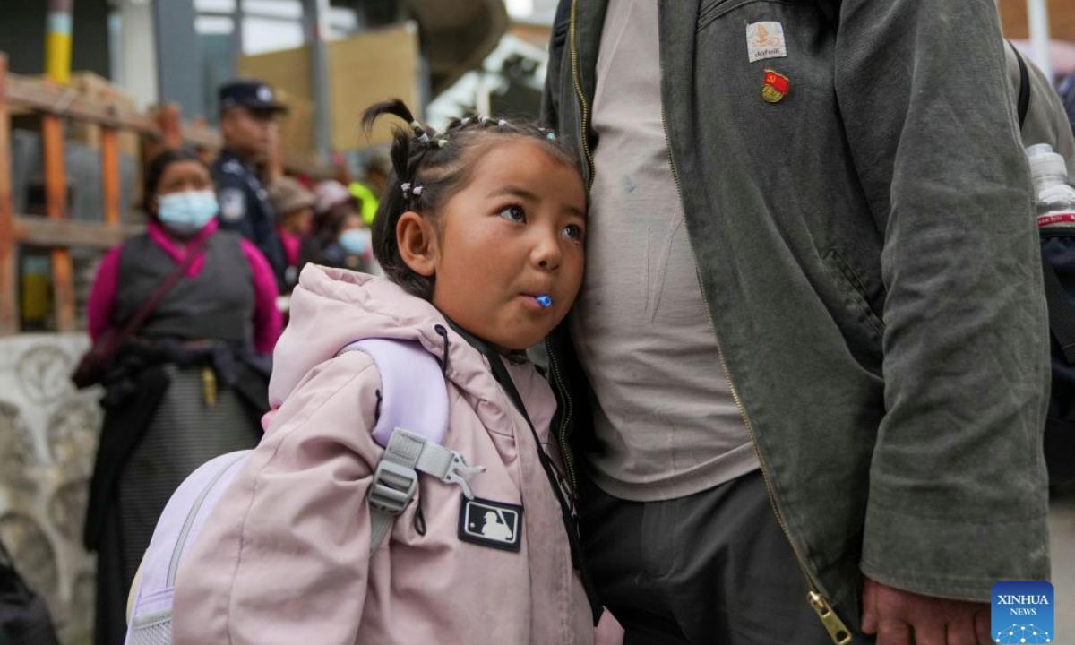 Evacuees from Labi Village are resettled in Jifu Village of Gyirong County in Xigaze, southwest China's Xizang Autonomous Region, Aug. 27, 2026. Residents affected by a mudslide in Gyirong County, southwest China's Xizang Autonomous Region, have been resettled, and all stranded tourists have been transferred, local authorities said Thursday. (Xinhua/Jigme Dorje)