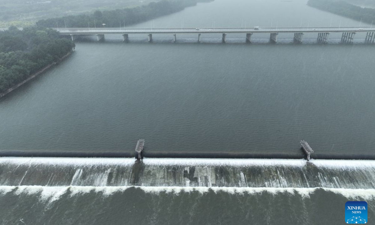 An aerial drone photo taken on Aug. 24, 2026 shows the Hunhe River in Shenyang, northeast China's Liaoning Province. Heavy to torrential rains lashed southeastern Liaoning from 8 a.m. Sunday to 11 a.m. Monday, with downpours in some areas, while northern and western parts of the province saw light to moderate rain and localized heavy to torrential rains in a few spots.

Red alerts for torrential rain remain in effect across multiple parts of Liaoning. As of 6 a.m. Monday, nine cities had activated flood emergency responses, according to the provincial flood control and drought relief headquarters. (Xinhua/Li Gang)