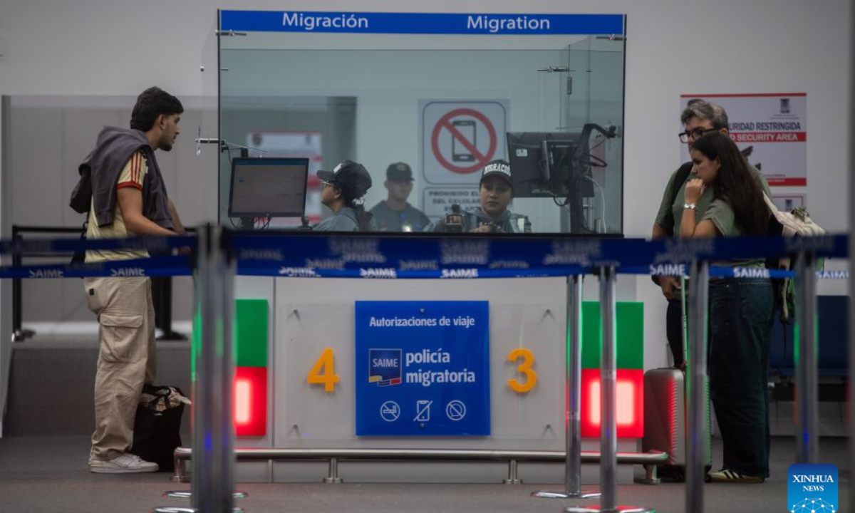 Passengers are seen at a documentation check in a provisional terminal at the Maiquetia International Airport, in Maiquetia, La Guaira state, Venezuela, on Sept. 1, 2026. Maiquetia International Airport, Venezuela's main airport serving Caracas, formally resumed commercial operations Tuesday at temporary terminals built after its original infrastructure was damaged by the June 24 earthquakes. (Photo by Marcos Salgado/Xinhua)