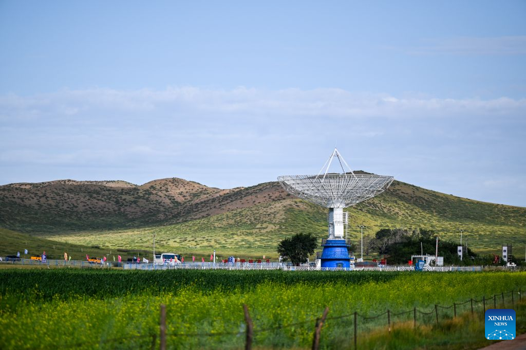 This photo taken on Aug. 1, 2026 shows the Ming'antu observing station of the National Space Science Center, the Chinese Academy of Sciences, in Zhengxiangbai Banner, Xilin Gol League, north China's Inner Mongolia Autonomous Region. (Xinhua/Lian Zhen)