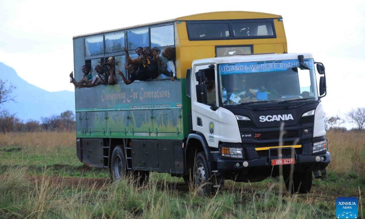 Tourists are seen at Pian Upe Game Reserve in northeastern Uganda during the Open Park Days event on Sept. 25, 2026. Uganda is positioning digital innovation and artificial intelligence (AI) as drivers of tourism growth, President Yoweri Museveni said Sunday as the country marked World Tourism Day. (Uganda Wildlife Authority/Handout via Xinhua)