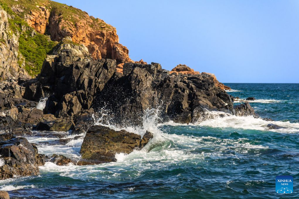 This photo taken on Sept. 12, 2026 shows the scenery of Rikord Island, Russia. Located in the southern part of the Russian Far East, Rikord Island is the largest uninhabited island in Peter the Great Bay. (Photo by Andrey Matveenko/Xinhua)