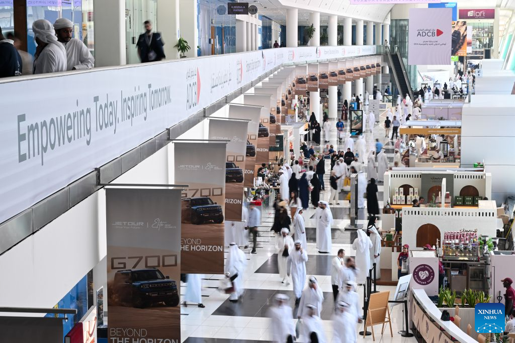 This photo taken on Sept. 2, 2026 shows a view during the 2026 Abu Dhabi International Hunting and Equestrian Exhibition (ADIHEX) in Abu Dhabi, the United Arab Emirates. ADIHEX 2026 is held here from Aug. 28 to Sept. 6. (Xinhua/Wang Zecong)