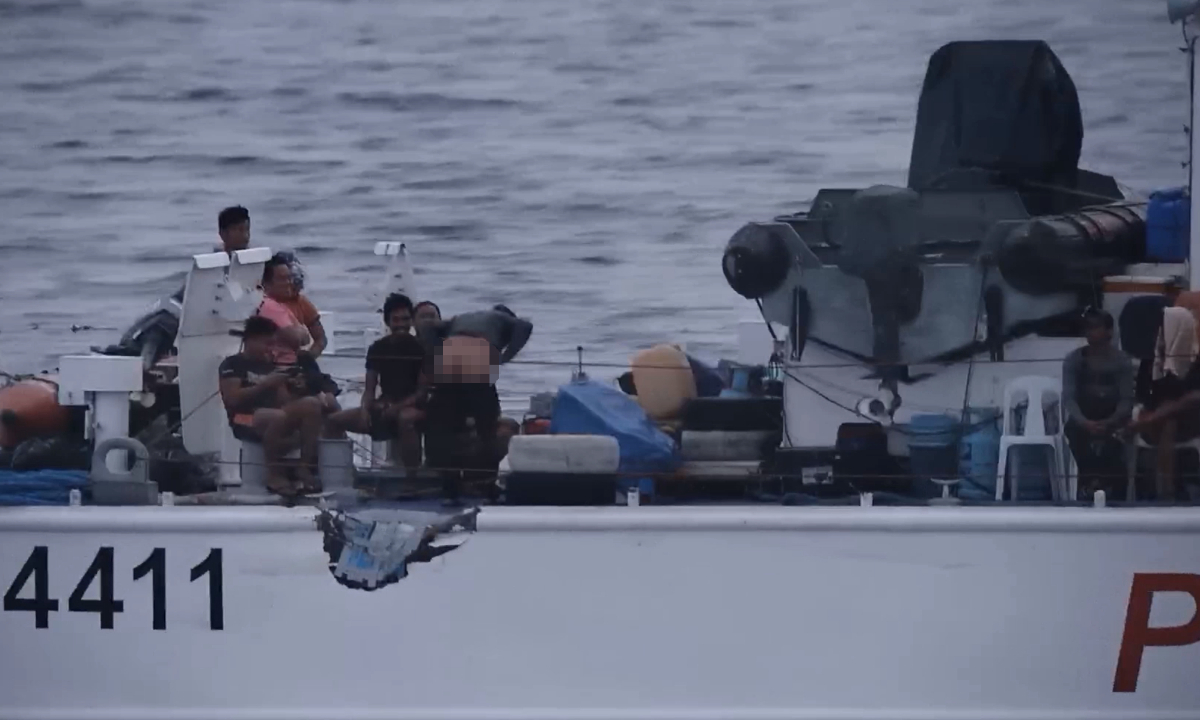 Screenshot of a previous video footage obtained by the Global Times on July 25, 2026 shows a Philippine military service member pulling down his trousers and exposing his buttocks in an apparent act of insult.