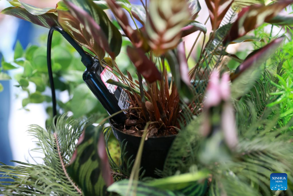 This photo taken on July 1, 2026 shows a soil sensor developed by a tech company in Beijing E-Town of Beijing, capital of China. The Beijing Economic-Technological Development Area, also known as Beijing E-Town, has managed to cultivate and strengthen a modern system of emerging and forward-looking industries. (Photo by Ma Zihan/Xinhua)