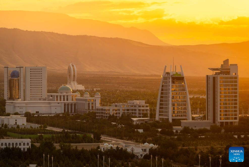 This photo taken on July 2, 2026 shows a view of Ashgabat, Turkmenistan. (Xinhua/Li Renzi)