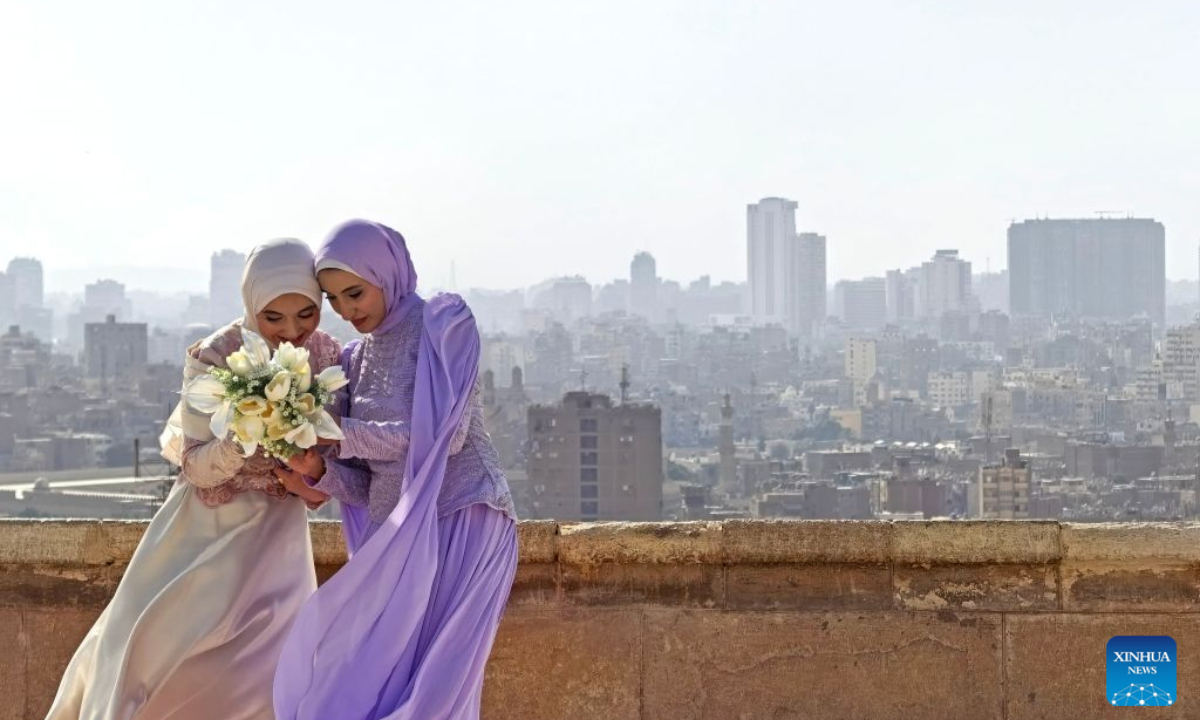 This photo taken with a mobile phone on Aug. 29, 2026 shows tourists visiting the Saladin Citadel in Cairo, Egypt. Egypt is home to an ancient civilization that flourished along the Nile River. From the pyramids that have stood for millennia to its bustling modern cities, the ancient and the contemporary intertwine across the country, reflecting a civilization that has endured through the ages. (Xinhua/Shen Hong)