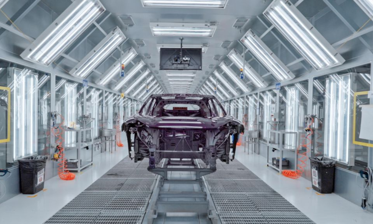 This photo taken on July 28, 2025 shows a view of China Changan Automobile Group's digital and intelligent factory for the new energy vehicle AVATR in southwest China's Chongqing Municipality.  (Xinhua/Chen Cheng)