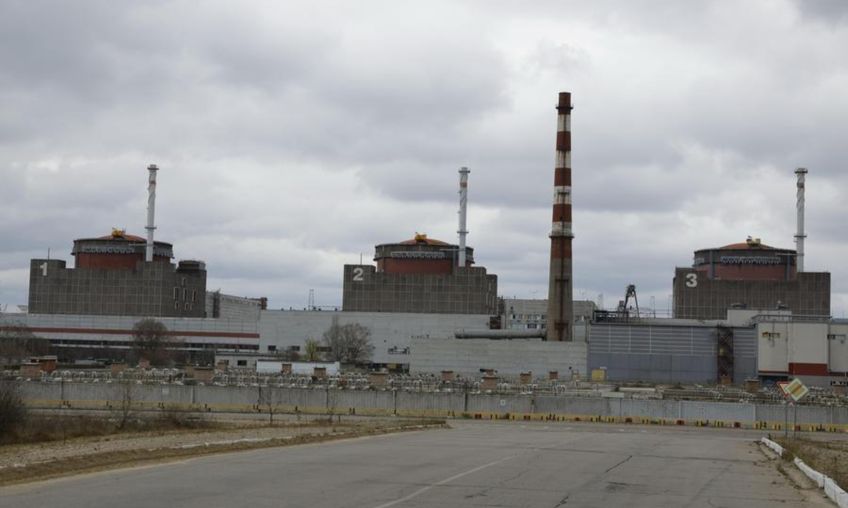This photo taken on March 29, 2023 shows the Zaporizhzhia nuclear power plant in southern Ukraine. (Photo by Victor/Xinhua)