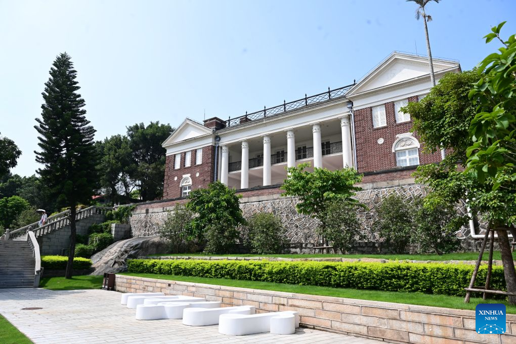 This photo taken on Aug. 22, 2026 shows an exterior view of China Film Music Exhibition Hall on Gulangyu Island in Xiamen, southeast China's Fujian Province.
Leveraging its rich historical and cultural heritage, the city of Xiamen has strived to bring traditional heritage into modern-day life and developed a range of cultural spaces that blend ancient traditions with modern styles. (Xinhua/Lin Shanchuan)