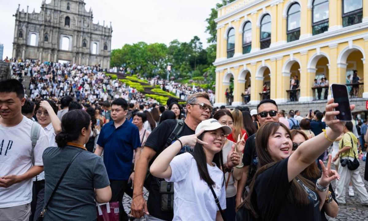 Tourists visit the Ruins of St. Paul's in Macao, south China, May 2, 2026. (Xinhua/Cheong Kam Ka)
