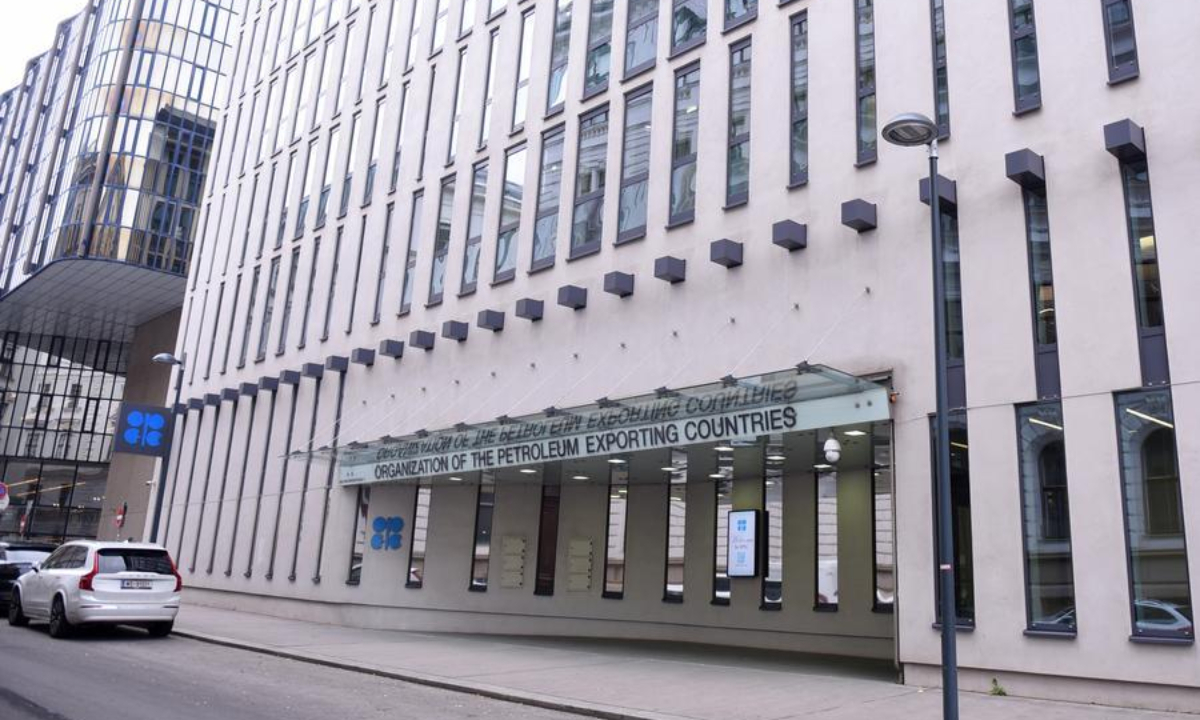 Photo taken on Nov. 30, 2023 shows the headquarters of the Organization of the Petroleum Exporting Countries (OPEC) in Vienna, Austria. (Xinhua/He Canling)