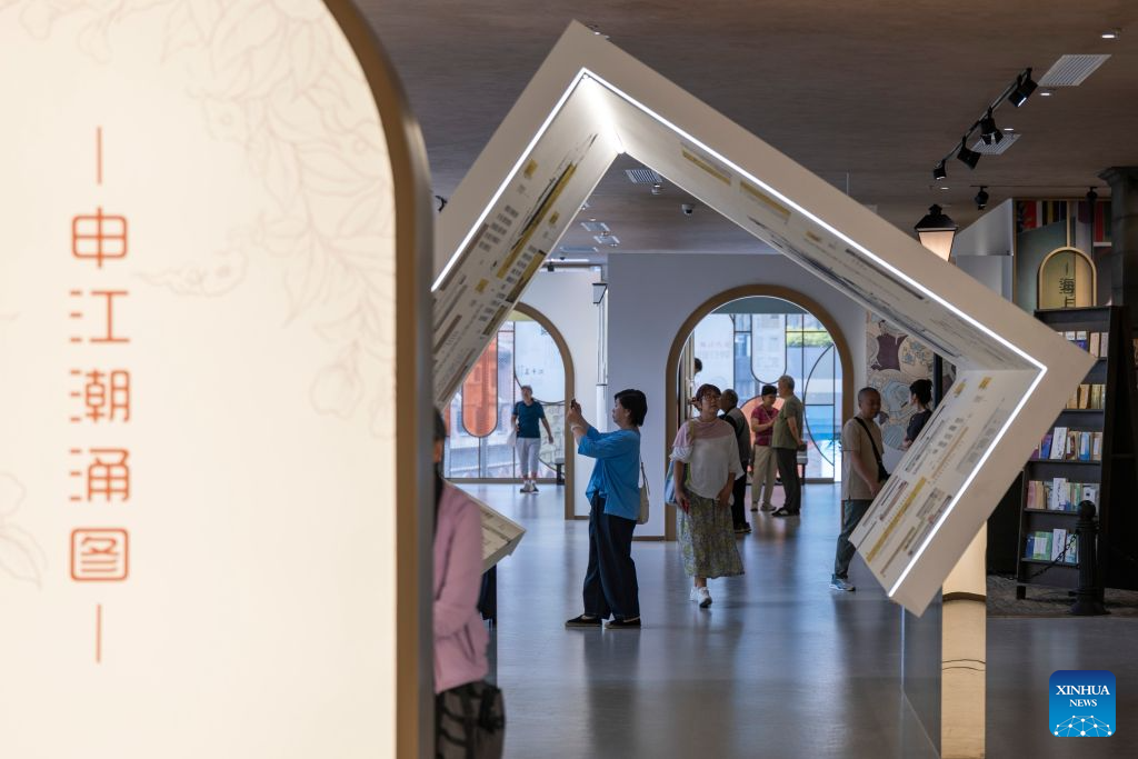 People visit the Shanghai Literature Museum in Hongkou District, east China's Shanghai, Aug. 27, 2026. After years of preparation, the Shanghai Literature Museum, a comprehensive literary institution, officially opened to the public on Thursday, offering a concentrated showcase of the evolution and remarkable achievements of Shanghai literature.
The museum consists of a main building and three historic buildings, featuring five permanent exhibition zones that reveal the history and character of Shanghai literature from different perspectives. (Xinhua/Wang Xiang)