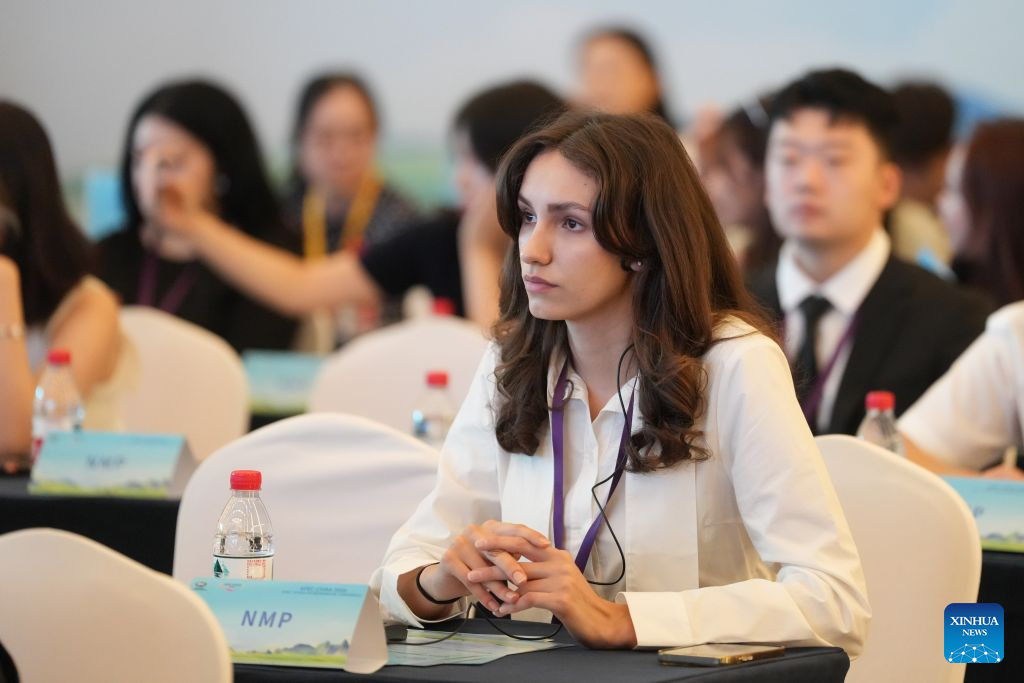 A representative attends the opening ceremony of the APEC Young Entrepreneurs Conference in Hangzhou, east China's Zhejiang Province, Sept. 16, 2026. The conference opened here on Wednesday, attracting about 200 young entrepreneurs, investors and representatives from APEC economies to exchange views on topics such as AI, low-cost entrepreneurship and digital trade. (Xinhua/Huang Zongzhi)