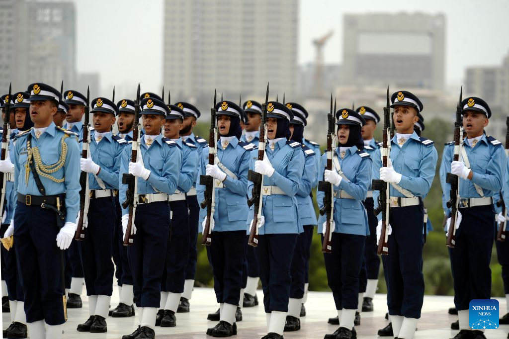 Pakistani Air Force cadets attend a ceremony to mark the Defense Day at the mausoleum of the founder of Pakistan Muhammad Ali Jinnah in Karachi, Pakistan, Sept. 6, 2026. (Str/Xinhua)