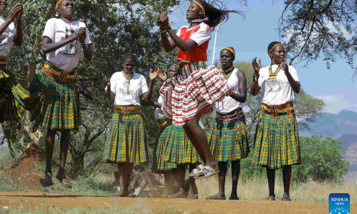 Local performance group entertains tourists at Pian Upe Game Reserve in northeastern Uganda during the Open Park Days event on Sept. 25, 2026. Uganda is positioning digital innovation and artificial intelligence (AI) as drivers of tourism growth, President Yoweri Museveni said Sunday as the country marked World Tourism Day. (Uganda Wildlife Authority/Handout via Xinhua)