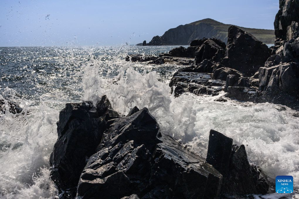 This photo taken on Sept. 12, 2026 shows the scenery of Rikord Island, Russia. Located in the southern part of the Russian Far East, Rikord Island is the largest uninhabited island in Peter the Great Bay. (Photo by Andrey Matveenko/Xinhua)