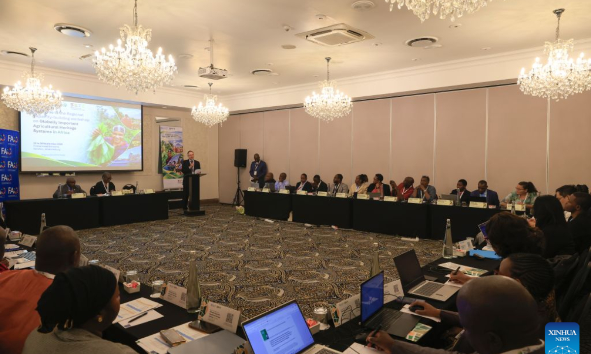 This photo taken on Sept. 28, 2026 shows a scene at the regional capacity-building workshop on Globally Important Agricultural Heritage Systems (GIAHS) in Africa, in Johannesburg, South Africa. (Xinhua/Chen Wei)