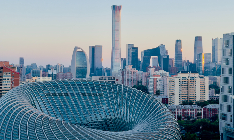 A distant view of Beijing's CBD on September 3, 2026 Photo: VCG