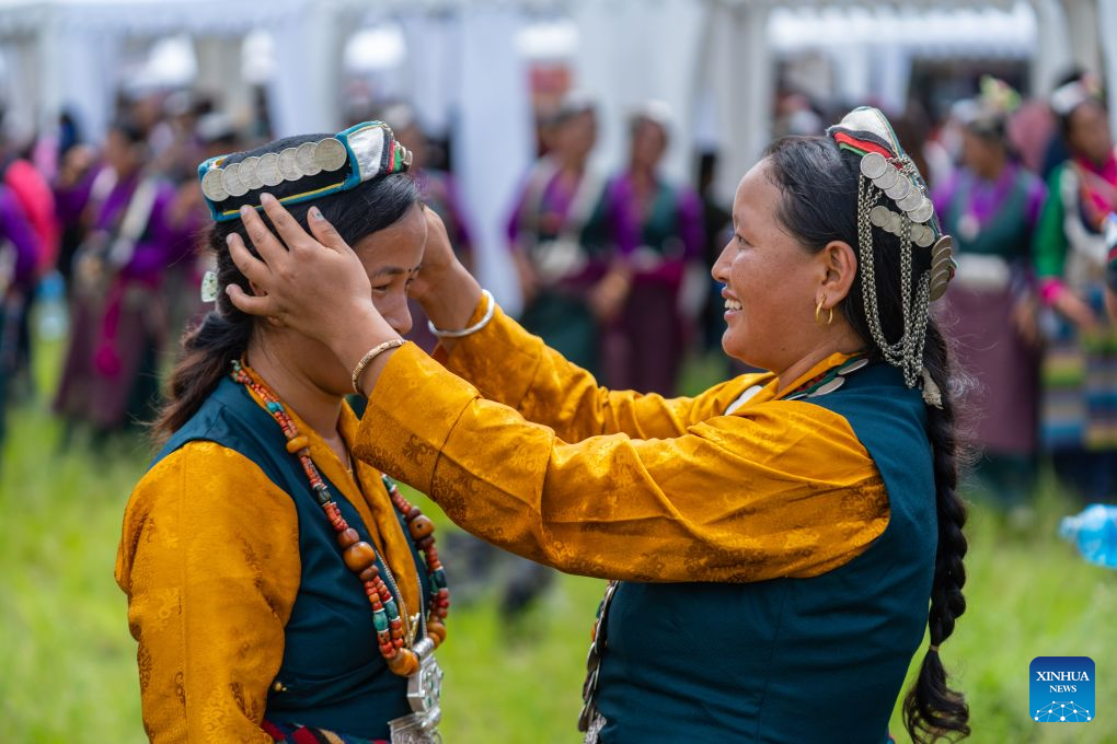 People in traditional attire take part in celebrations marking the International Day of the World's Indigenous Peoples in Kathmandu, Nepal, Aug. 9, 2026.
The International Day of the World's Indigenous Peoples is observed every year on Aug. 9. (Photo by Hari Maharjan/Xinhua)