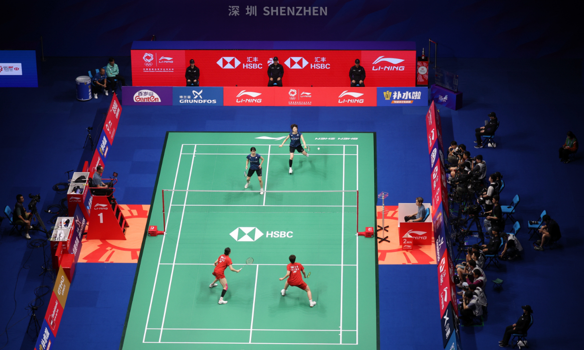 The women's doubles final between Japan's Sumire Nakade and Miyu Takahashi and China's Bao Lijing and Cao Zihan Photo: Cui Meng/GT