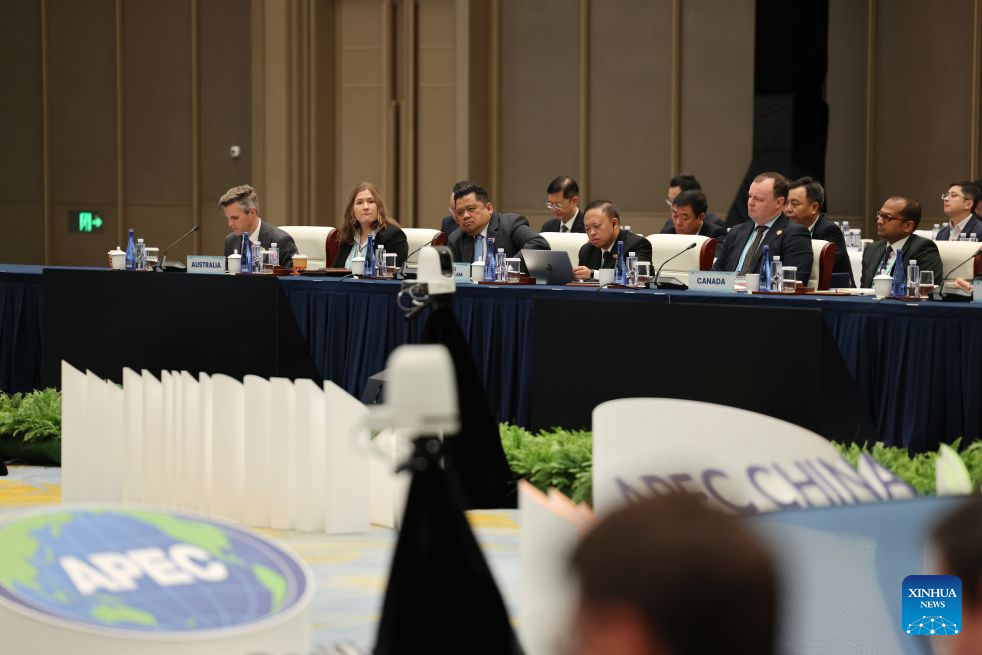 Attendees are pictured during the 2026 APEC Ministerial Meeting on Forestry in Shenzhen, south China's Guangdong Province, July 28, 2026. The meeting was held in Shenzhen from July 27 to 28. (Xinhua/Liang Xu)
