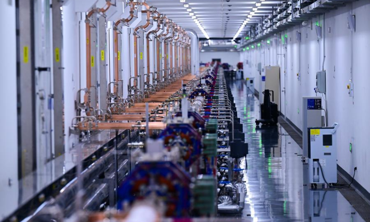 This photo taken on Aug. 27, 2026 shows the linear accelerator of the Hefei Advanced Light Facility (HALF) under construction in Hefei, east China's Anhui Province. (Xinhua/Zhou Mu)