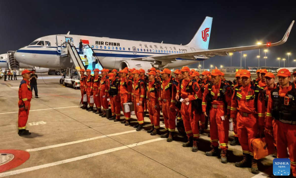 Rescuers with rescue and relief supplies prepare before heading to the mudslide-stricken Gyirong Port, at the Chengdu Shuangliu International Airport in Chengdu, southwest China's Sichuan Province, Aug. 27, 2026.

Rescue teams are racing to the mudslide-stricken Gyirong Port in southwest China's Xizang Autonomous Region after the disaster caused significant casualties across the China-Nepal border on Wednesday.

The mudslide occurred on Wednesday morning in Nepal, resulting in three people dead and 265 missing at Gyirong Port as of 8 p.m., according to initial estimates. (Ministry of Emergency Management/Handout via Xinhua)