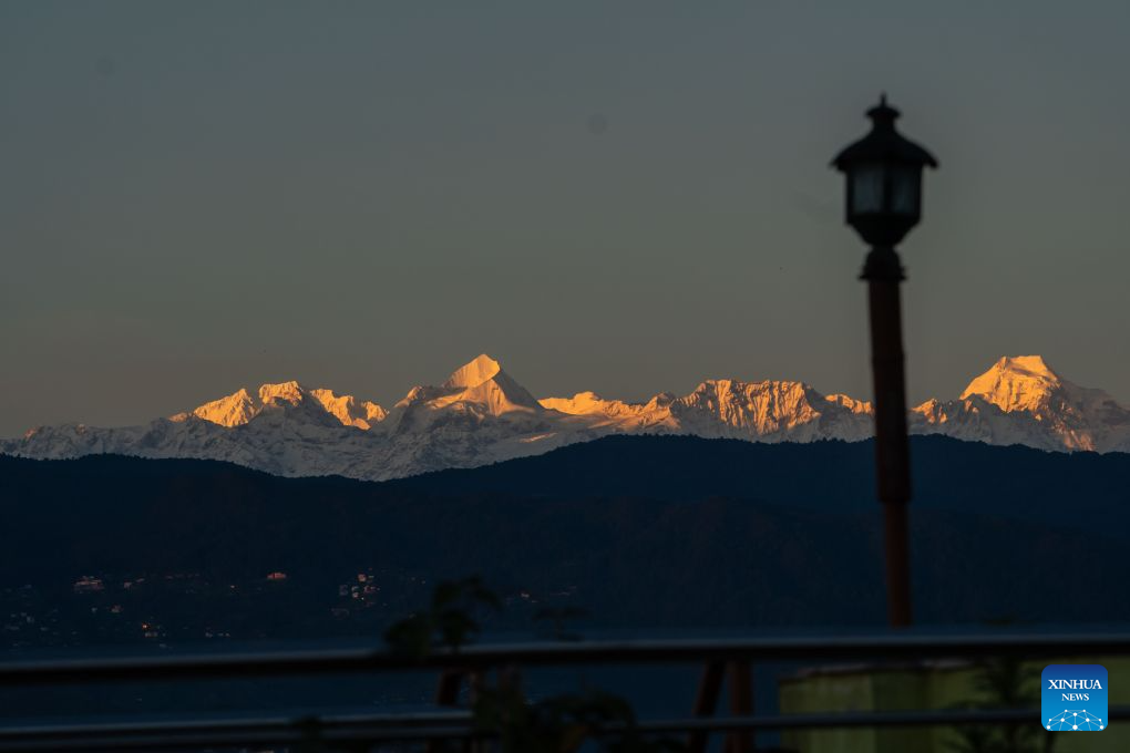 A view of mountain range is seen from Lalitpur, Nepal, Sept. 27, 2026. (Photo by Hari Maharjan/Xinhua)