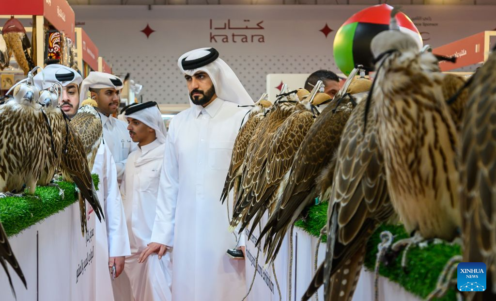 People visit the 10th Katara International Hunting and Falconry Exhibition, known as S'hail 2026, in Doha, Qatar, Sept. 8, 2026.

The event opened on Tuesday in Doha, bringing together 158 relevant companies and entities from 15 countries.

Running until Sept. 12, this year's edition features five main sections covering hunting weapons, falcon sales, equipment, off-road vehicle outfitting, and restaurants. Participants also include veterinary clinics, breeding farms, handicraft businesses, and safari and outdoor equipment companies. (Photo by Nikku/Xinhua)