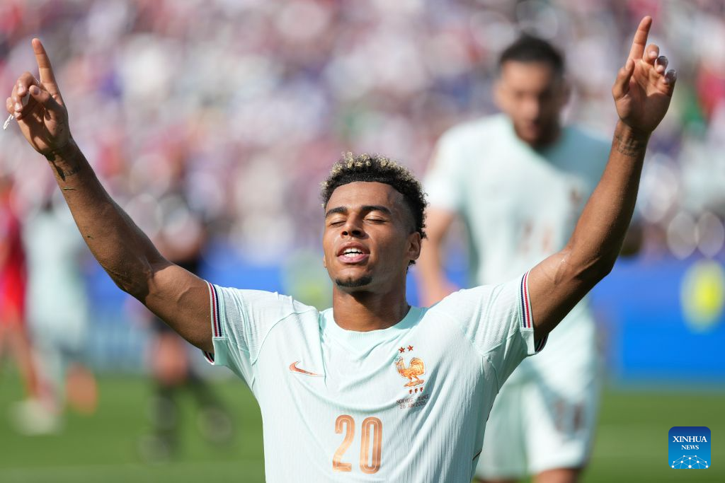 Desire Doue of France celebrates a goal during the group I match between Norway and France at the 2026 FIFA World Cup at Boston Stadium in Boston, the United States, June 26, 2026. (Xinhua/Huang Zongzhi)