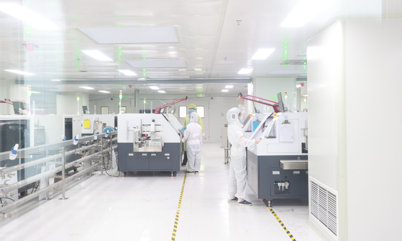 The production line inside a packaging and testing plant for an integrated circuit project in Yanji, Northeast China's Jilin Province, is seen on August 11, 2026. The phase I plant has completed renovation and is undergoing final completion acceptance procedures. Once operational, the project is expected to generate an annual output value of 150 million yuan ($22.2 million) and annual tax revenue of 10 million yuan. Photo: VCG