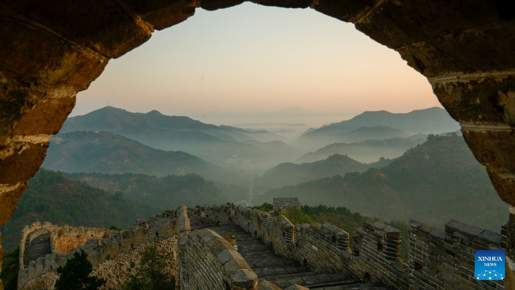 This photo taken on Sept. 17, 2026 shows a morning view at the Jinshanling section of the Great Wall, Luanping County of Chengde City, north China's Hebei Province. (Photo by Zhou Wanping/Xinhua)