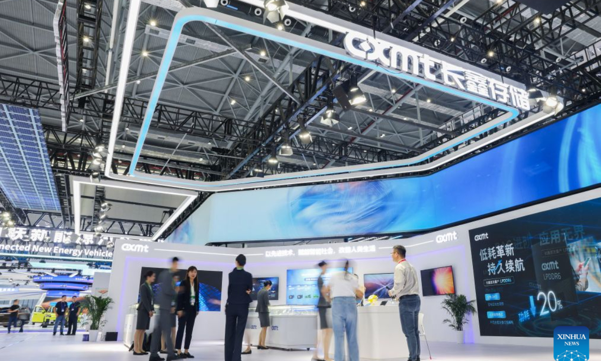 This photo taken on Sept. 20, 2026 shows the booth of Chinese memory chipmaker ChangXin Memory Technologies (CXMT) at the 2026 World Manufacturing Convention (WMC) in Hefei, east China's Anhui Province. Themed Intelligent Manufacturing For a Better Future, the 2026 WMC kicked off here on Sunday. (Xinhua/Chang Nengjia)