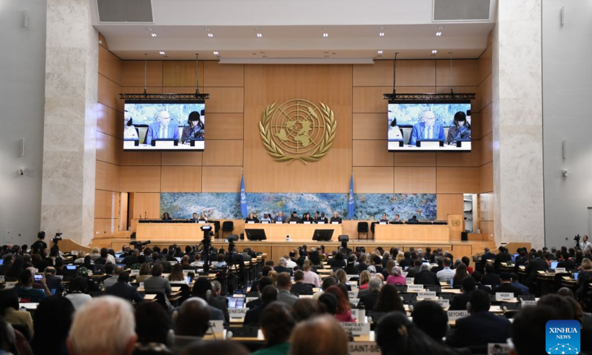 This photo taken on Sep. 7, 2026 shows the 63rd session of the United Nations Human Rights Council (UNHRC) taking place at the Palais des Nations in Geneva, Switzerland. The 63rd session of the United Nations Human Rights Council (UNHRC) kicked off here on Monday. (Xinhua/Lian Yi)